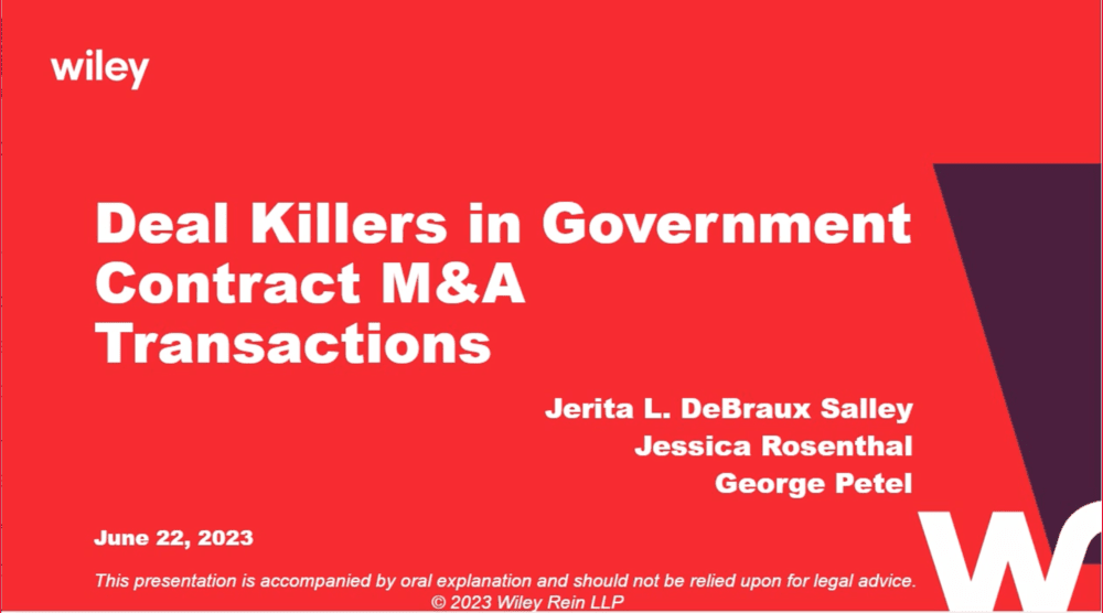 Photo of Deal Killers in Government Contract M&A Transactions